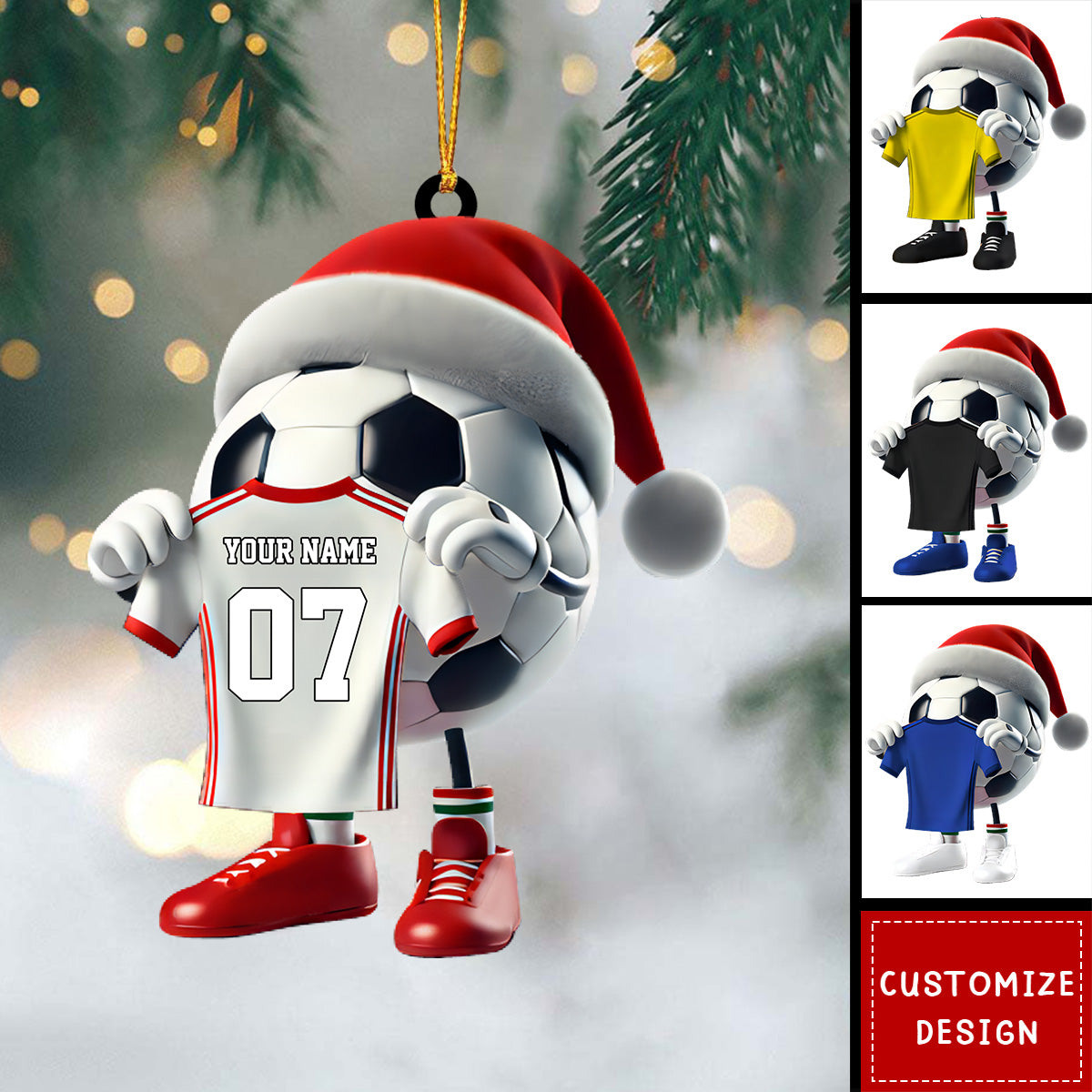 Personalized Soccer Christmas Ornament Gift For Soccer Lovers-2024 New Release