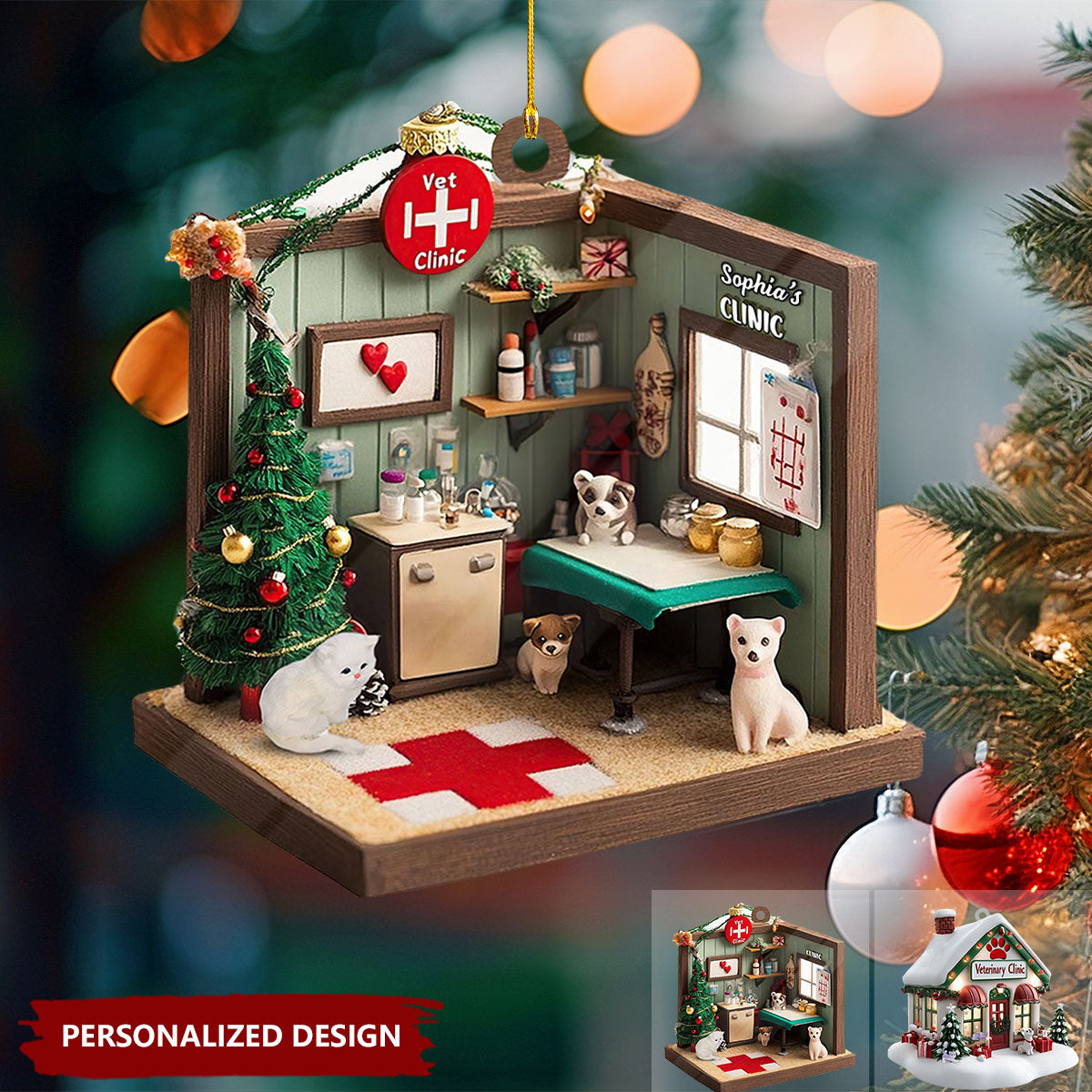 Personalized Veterinarian Clinic Christmas Ornament-Gifts For Veterinarian-2024 New Release