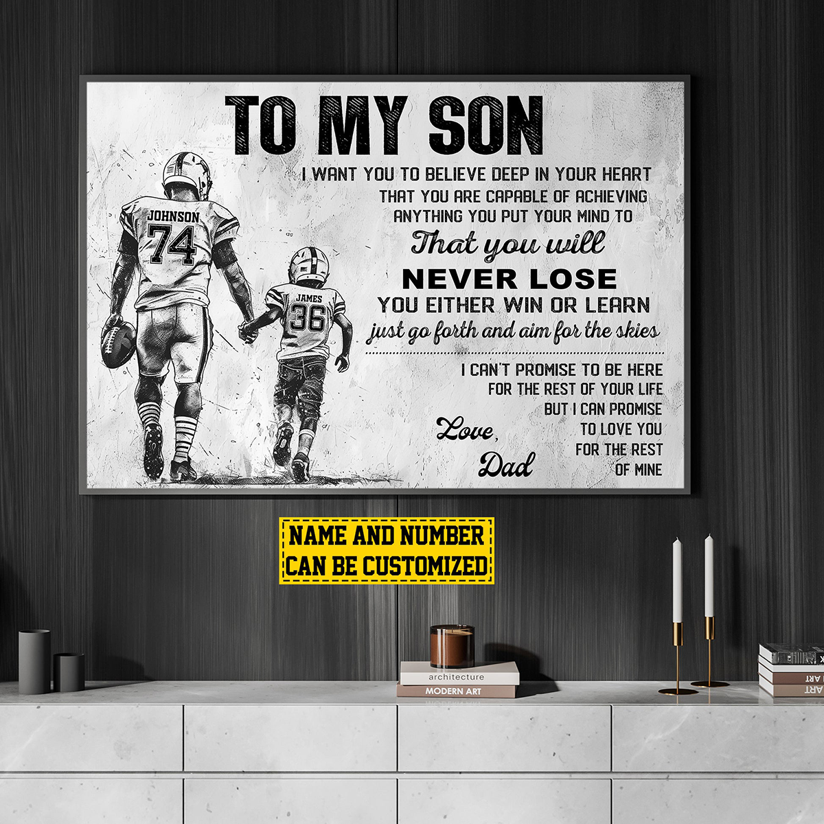 To My Son Love You For The Rest Of Mine-Personalized Poster-Gift For Football Lovers, Gift For Son From Dad