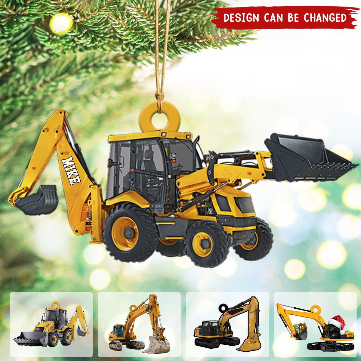 Personalized Excavator Heavy Equipmen Christmas Ornament - 2024 New Release