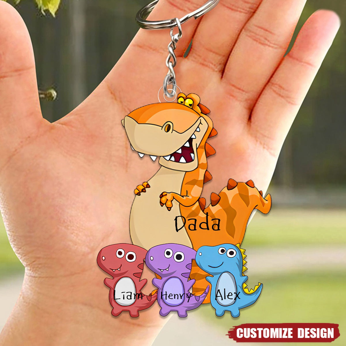 Grandma/Mom/Grandpa/Dad And Kids Personalized Keychain