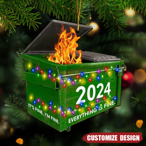 Dumpster on Fire Ornament, 2024 New Release Funny Christmas  Ornament,, Xmas Gag Gift