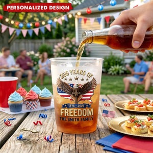Personalized 250 Years of Freedom Cups - Custom Family Name 4th of July Gift