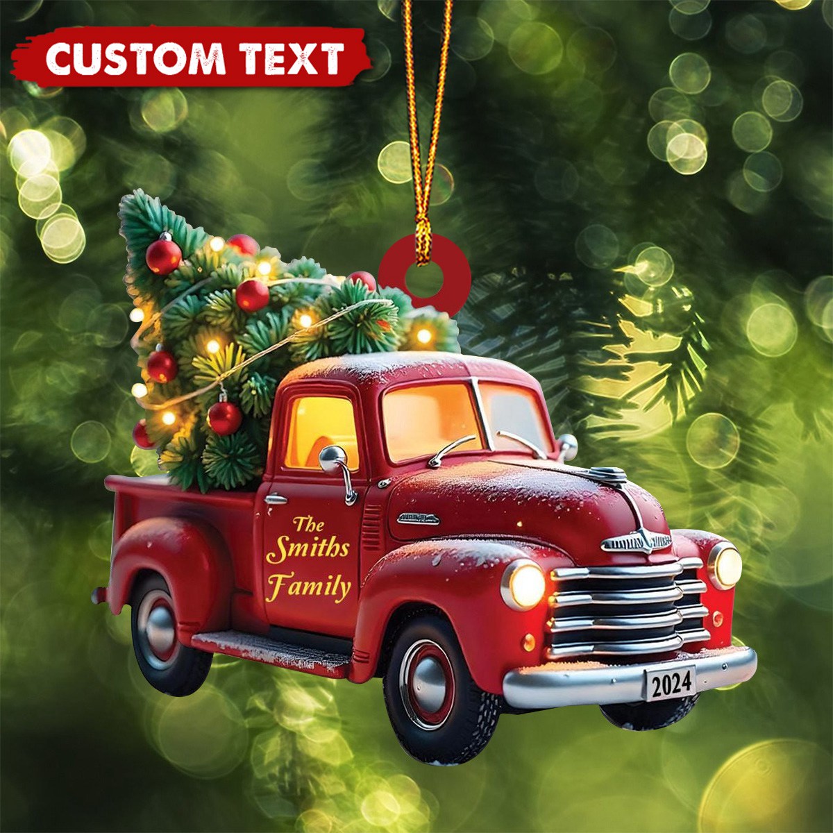 Personalized Red Truck Christmas Ornament-Gifts For Family-2024 New Release