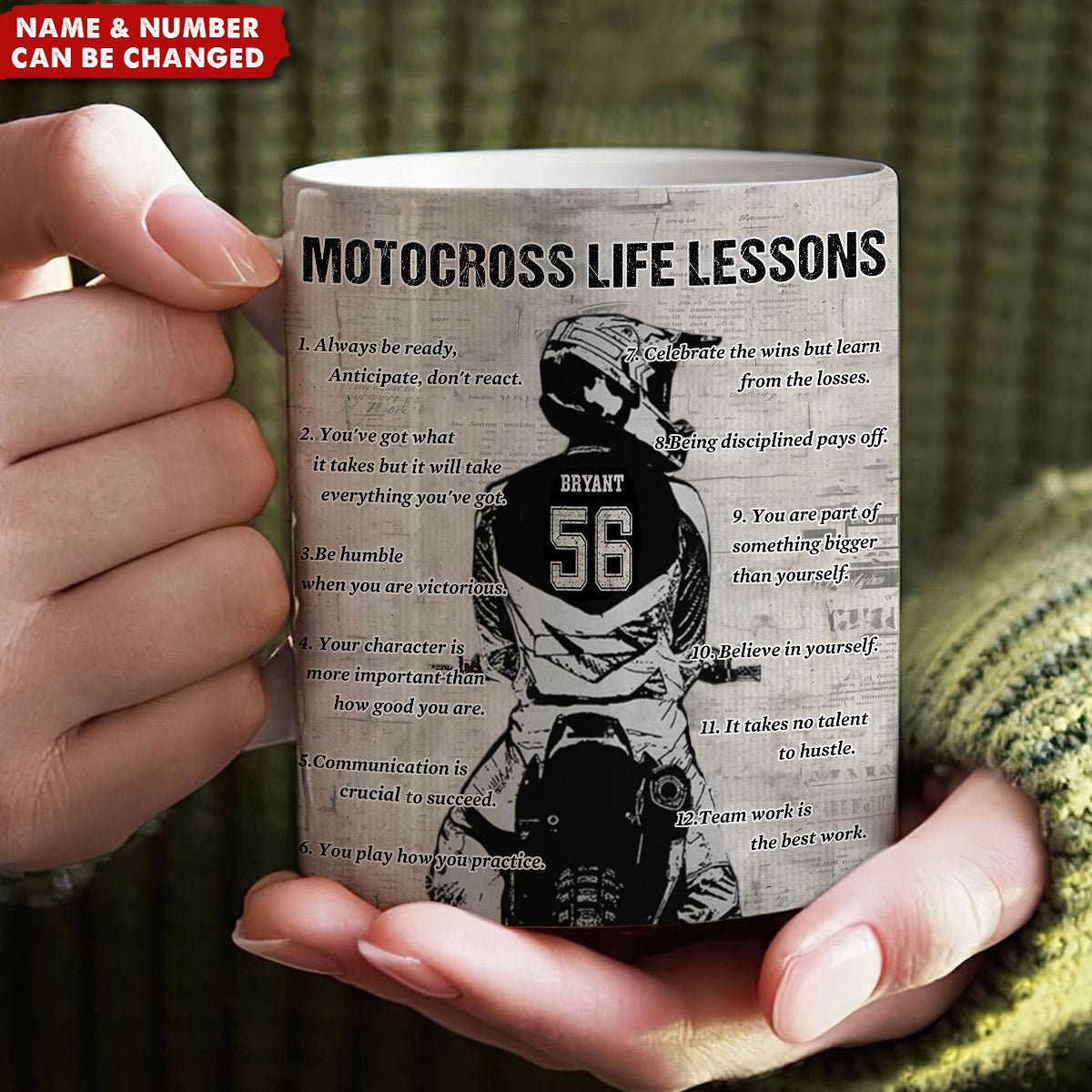 Personalized Motocross Life Lessons Mug