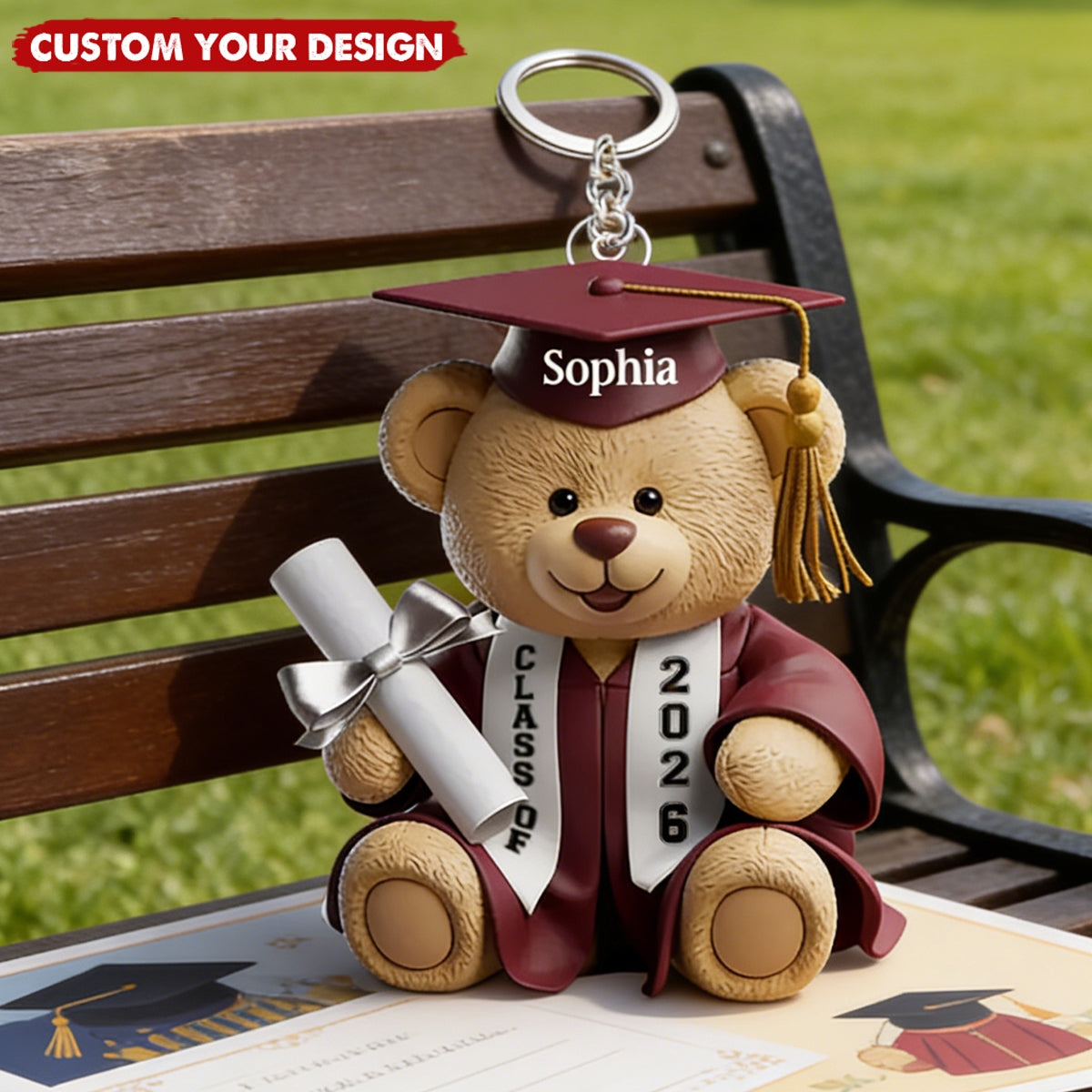 2026 Proud Graduate Acrylic Keychain - Personalized Graduation Gifts For Him, Her