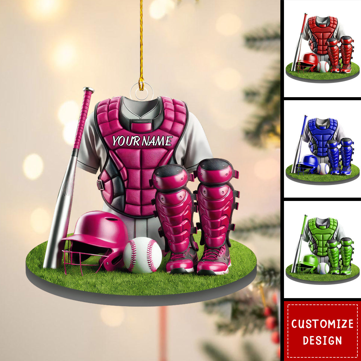 Personalized Baseball Catcher Christmas Ornament Gift For Baseball Lover-2024 New Release