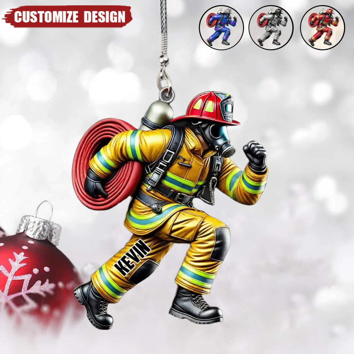 2024 New Release - Personalized Firefighter Acrylic Ornament – Best Christmas Gift For Firefighter