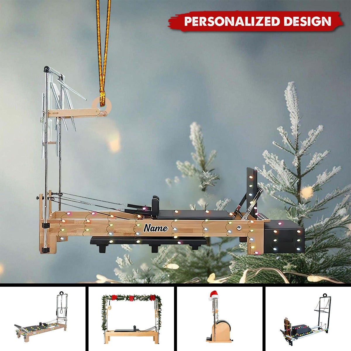 2024 New Release Personalized Pilates Equipment Hanging Christmas Ornament-Gifts For Pilates Lover