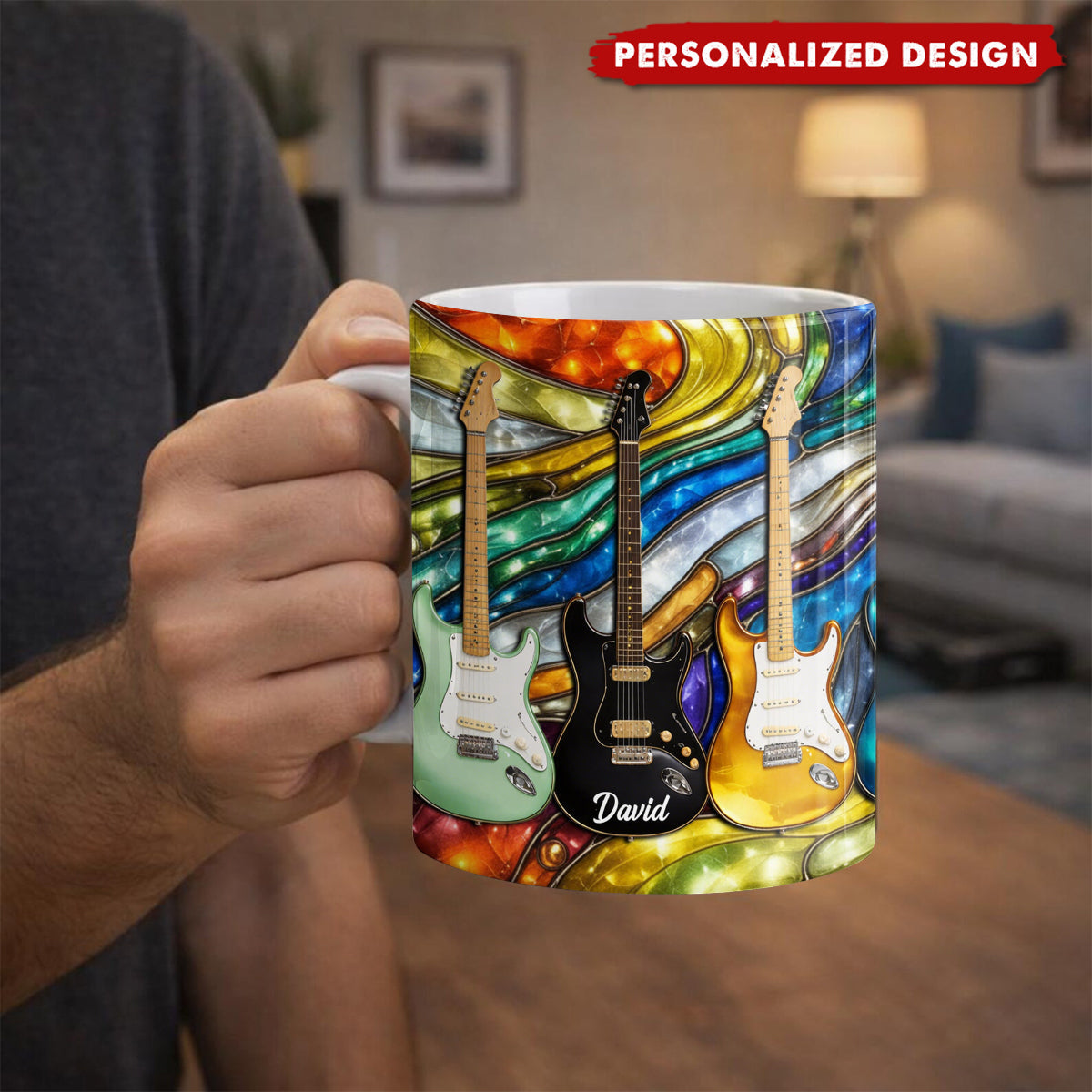 Personalized  Electric Guitar Coffee Mug - Gift For Music Lovers