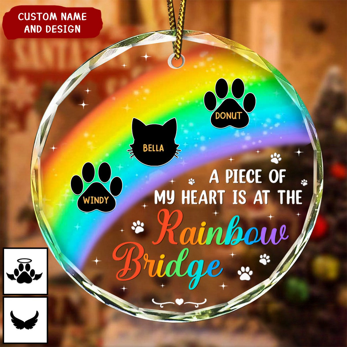 A Piece Of My Heart Memorial Christmas - Personalized Circle Glass Ornament