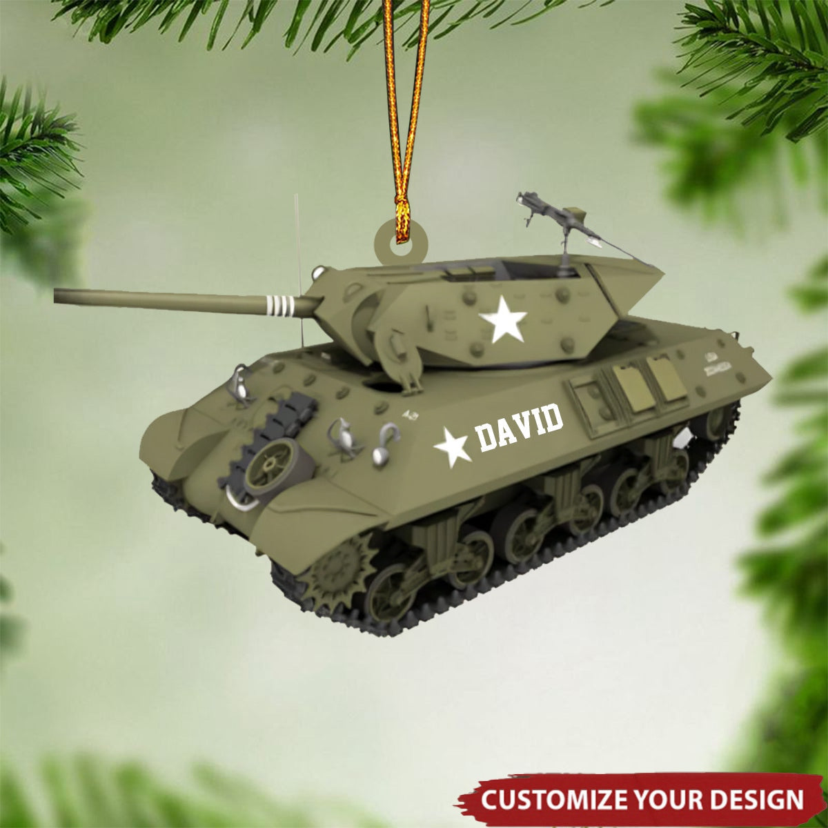 Personalized Tank Car Christmas Ornament Gift For Tank Lover - 2024 New Release