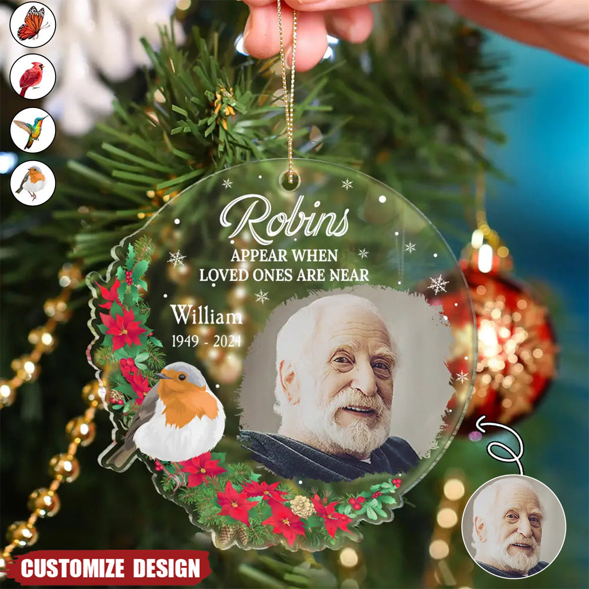 Custom Photo Memorial When Loved Ones Are Near - Personalized Shaped Acrylic Ornament - 2024 New Release