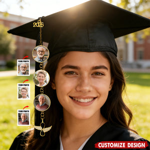 Custom Graduation Cap Tassel Photo Charm – Personalized Year & Memorial Photo Tassel for Graduation