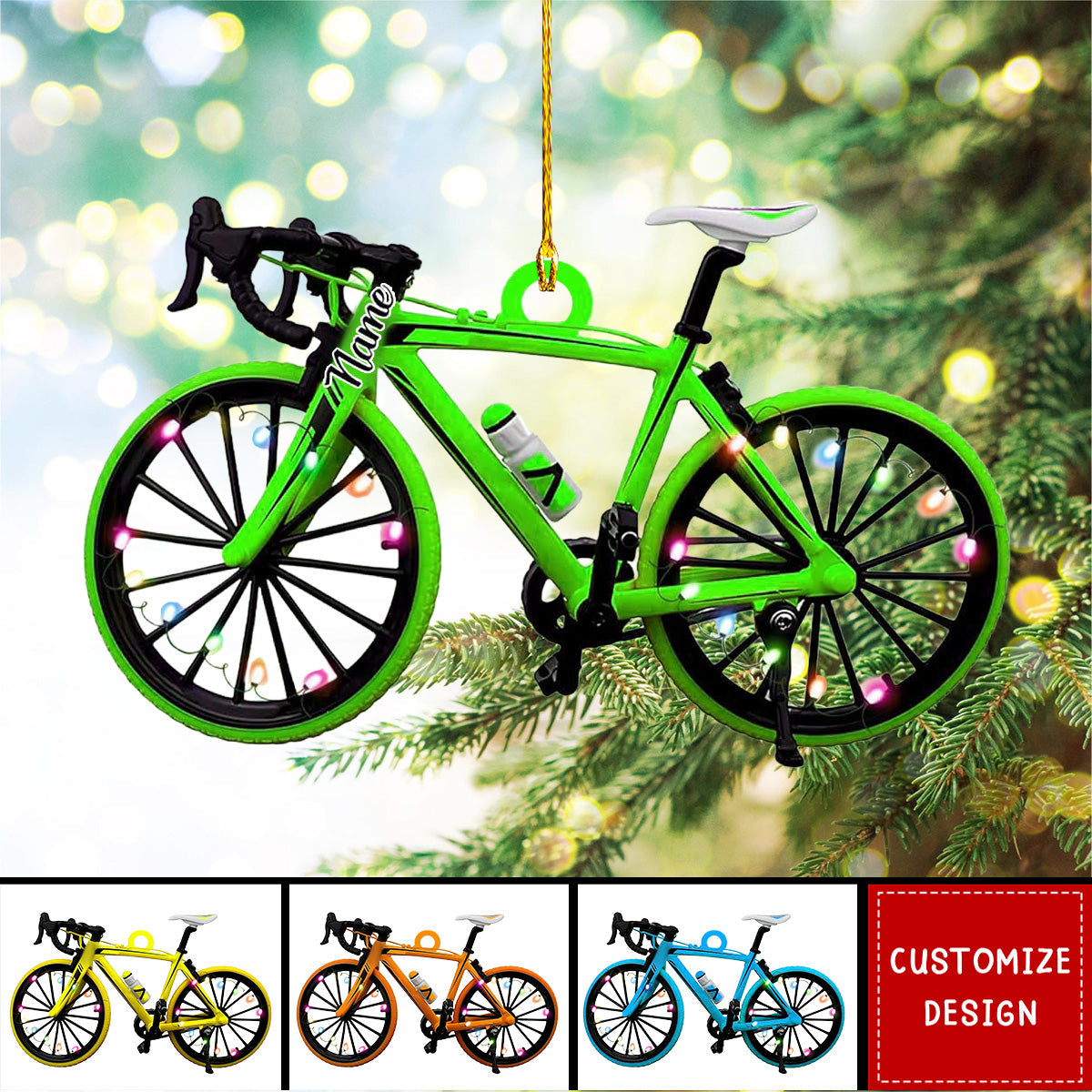 Personalized Bicycle Christmas Ornaments - Gift For Bicycle Rider - 2024 New Release
