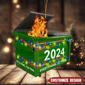 Dumpster on Fire Ornament, 2024 New Release Funny Christmas  Ornament,, Xmas Gag Gift
