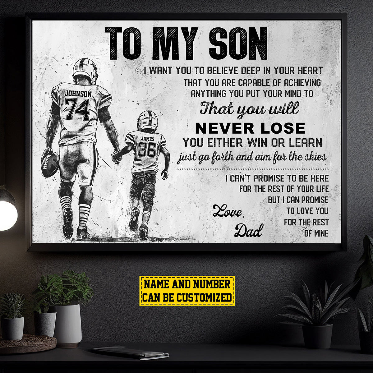 To My Son Love You For The Rest Of Mine-Personalized Poster-Gift For Football Lovers, Gift For Son From Dad