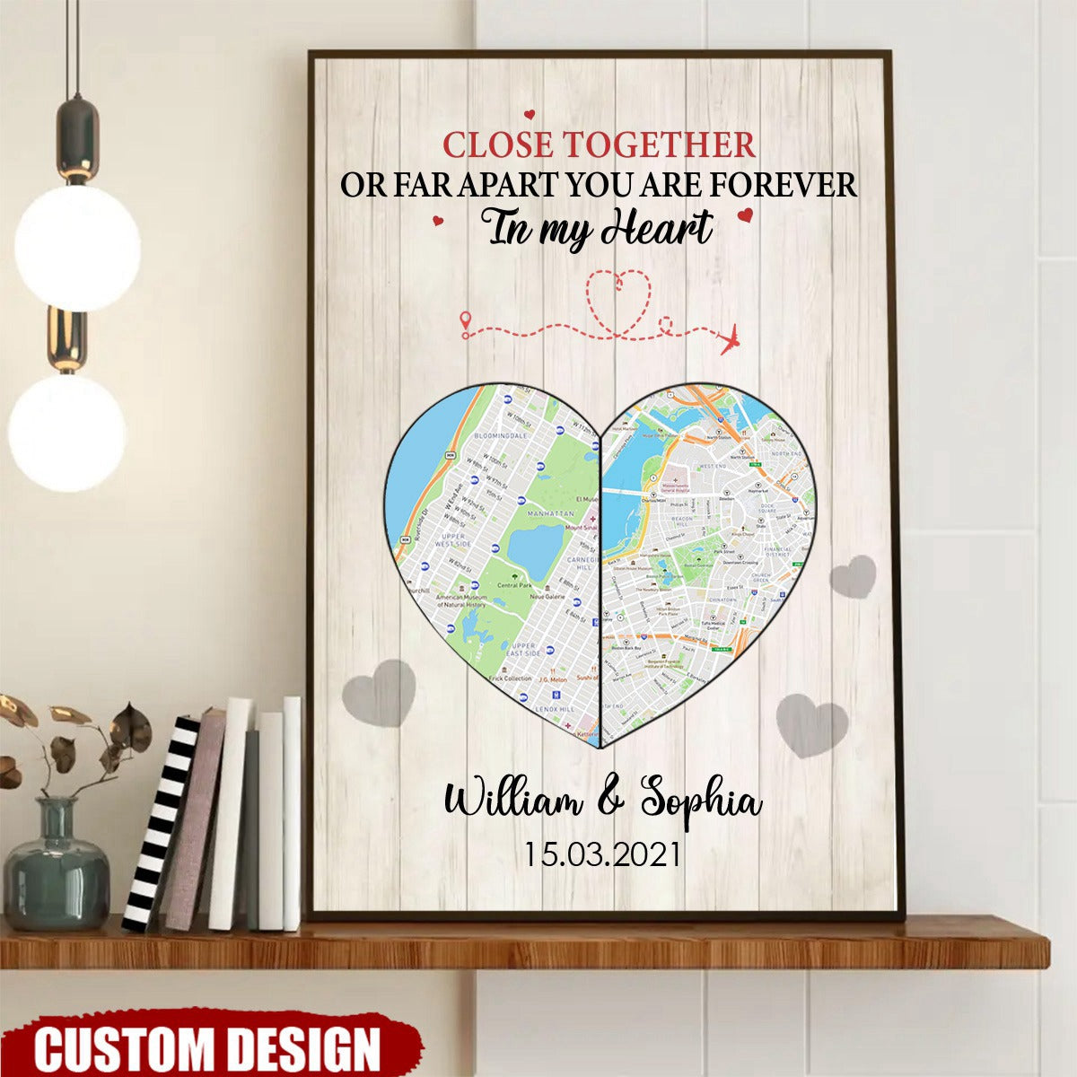 I Love You More Than The Miles Between Us - Personalized Photo Couple Poster