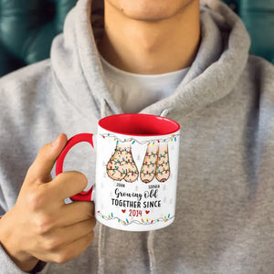 The True Joy Of Life Lies In Growing Old With The One You Love -  Couple Personalized Custom Accent Mug