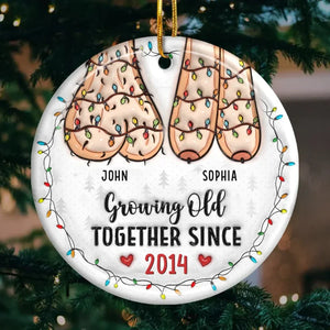 Couple Personalized Custom 3D Inflated Effect Printed Ornament - Christmas Gift For Husband Wife, Anniversary