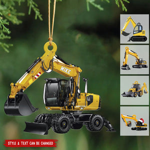 Personalized Excavator Heavy Equipmen Christmas Ornament - 2024 New Release