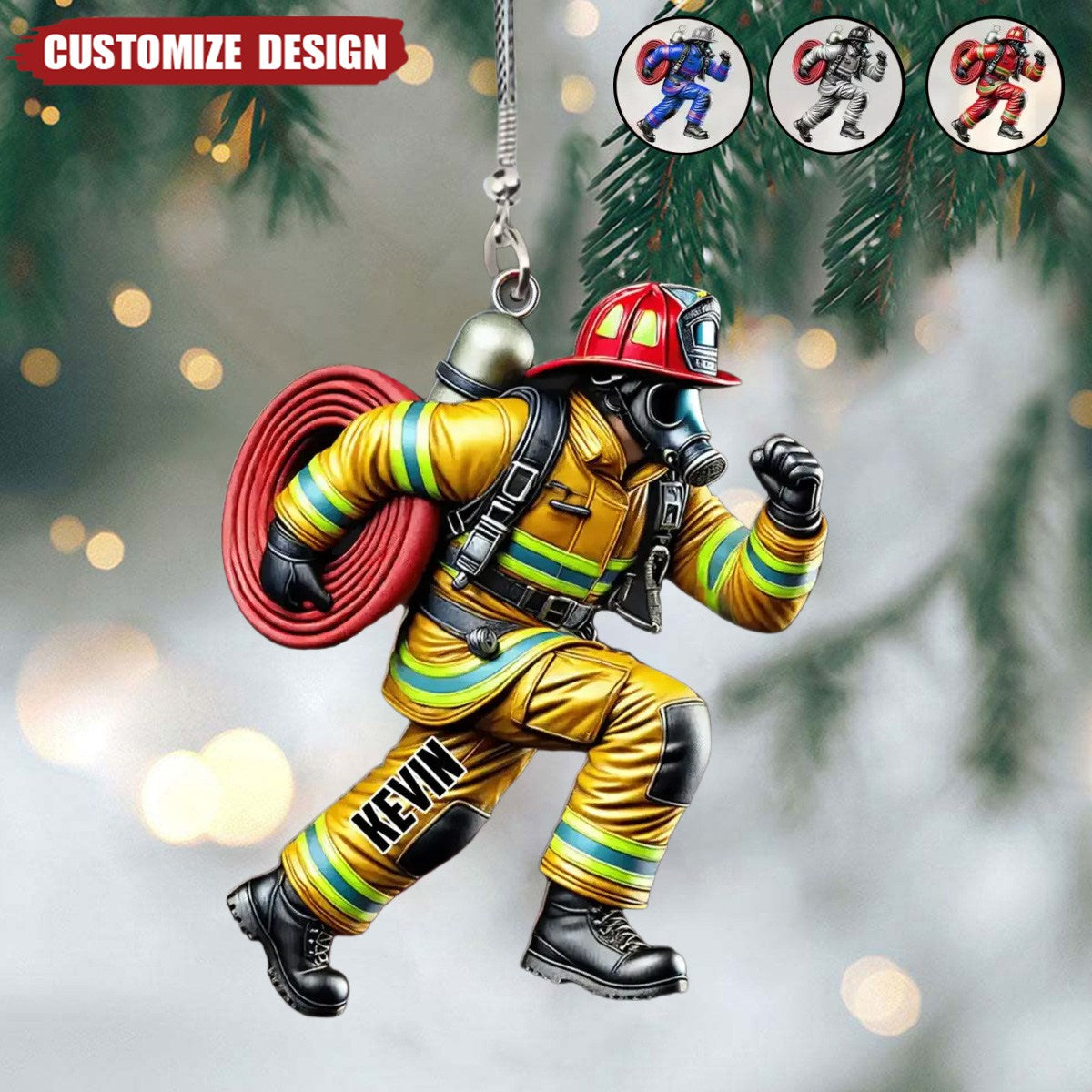 2024 New Release - Personalized Firefighter Acrylic Ornament – Best Christmas Gift For Firefighter