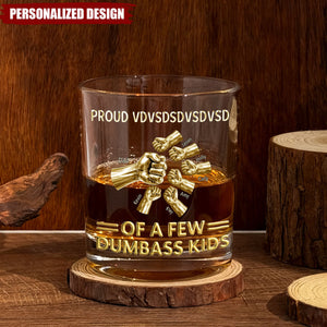 Personalized Fist Bump Family Whiskey Glass-Gift for father,grandpa