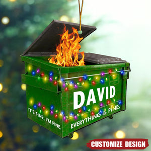 Dumpster on Fire Ornament, 2024 New Release Funny Christmas  Ornament,, Xmas Gag Gift