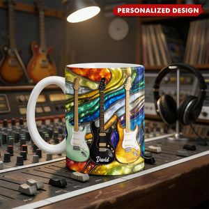 Personalized  Electric Guitar Coffee Mug - Gift For Music Lovers