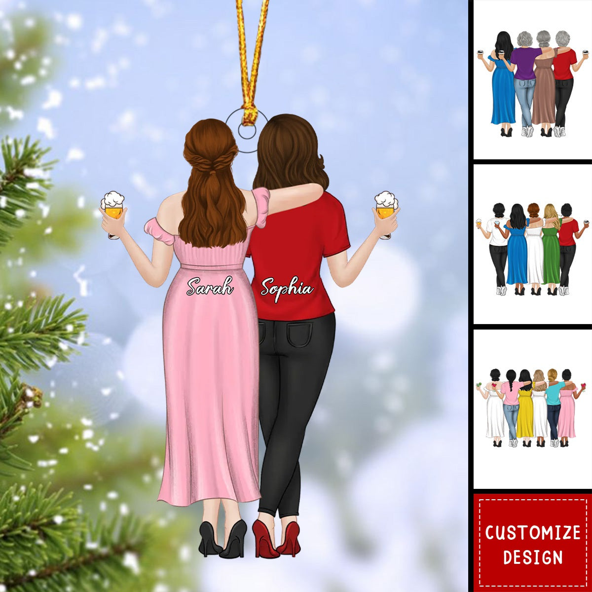 Friends Like Stars - Personalized Acrylic Ornament - 2024 New Release