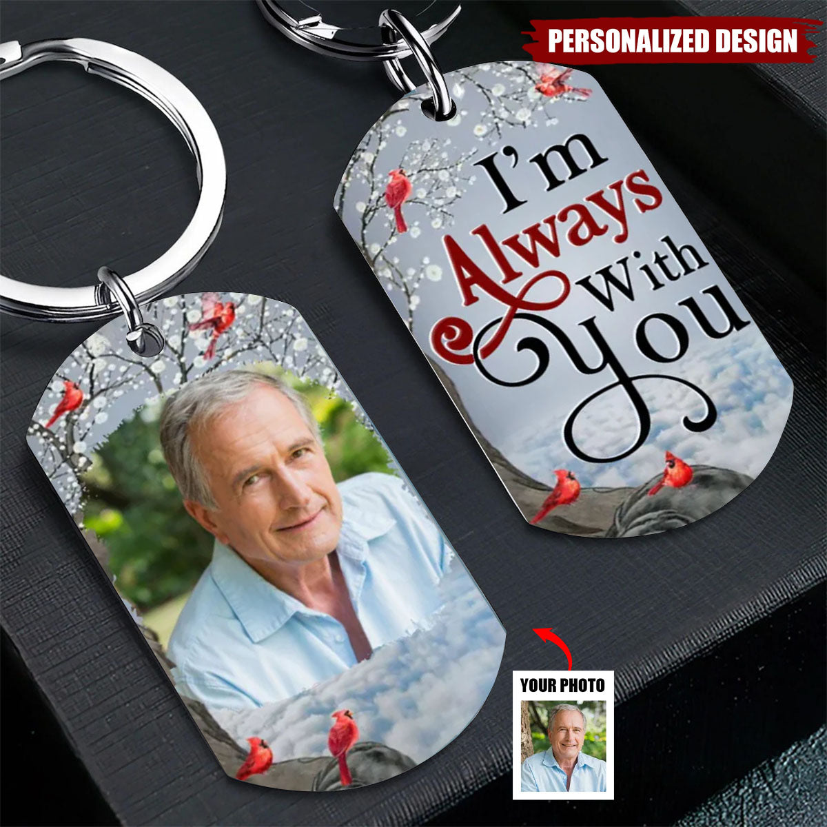 Custom Photo I'll Carry You Personalized Keychain - Memorial Gift For Family