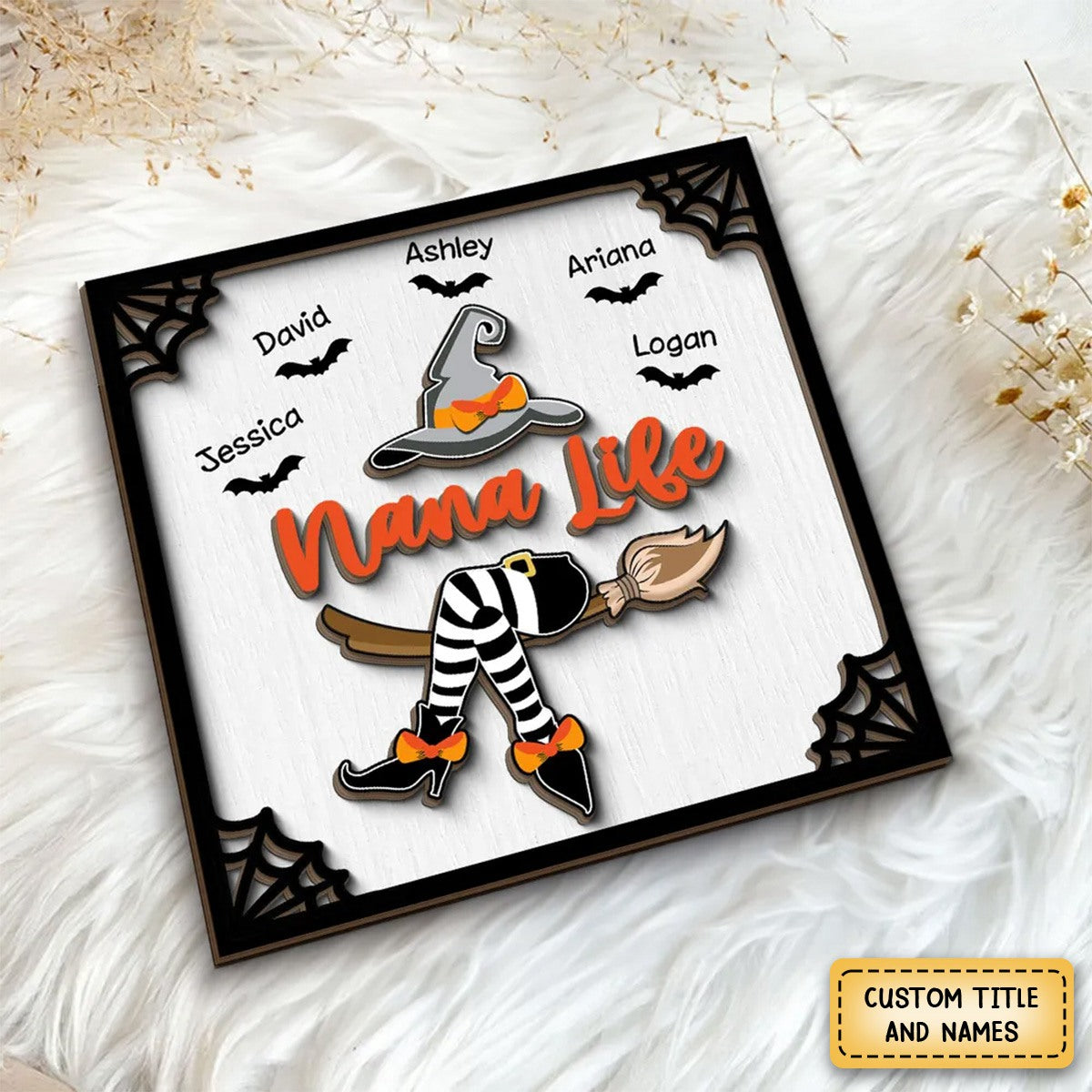 Grandma Witch Halloween Personalized 2-Layer Wooden Plaque, Gift For Grandma