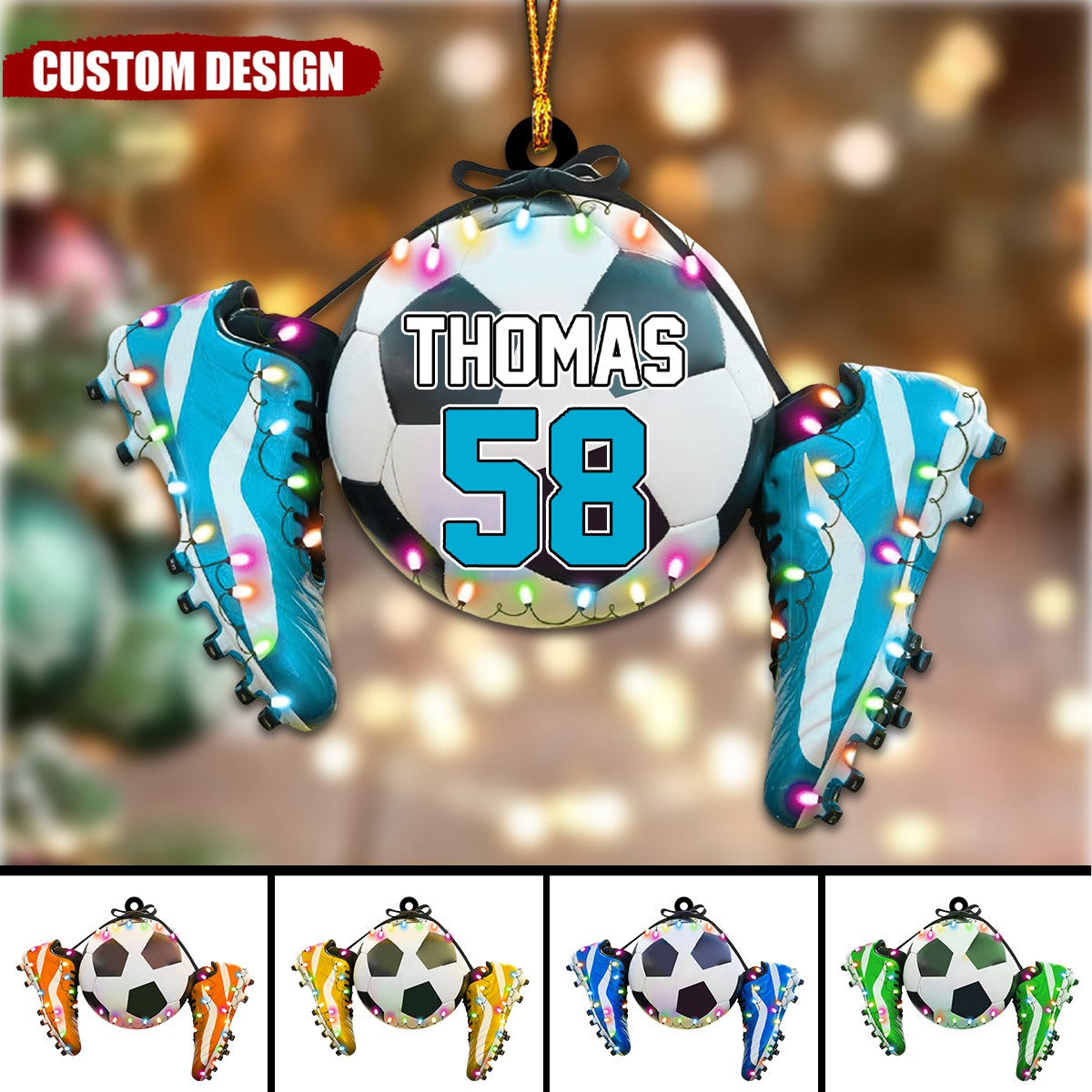 Personalized Soccer With Shoes Christmas Ornament, Gift For Soccer Players-2024 New Release