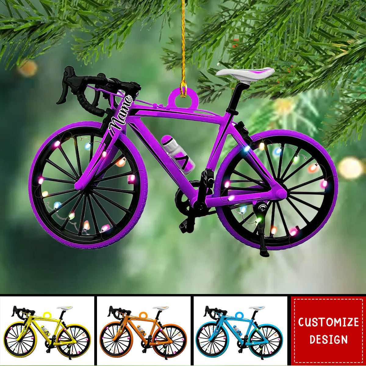 Personalized Bicycle Christmas Ornaments - Gift For Bicycle Rider - 2024 New Release