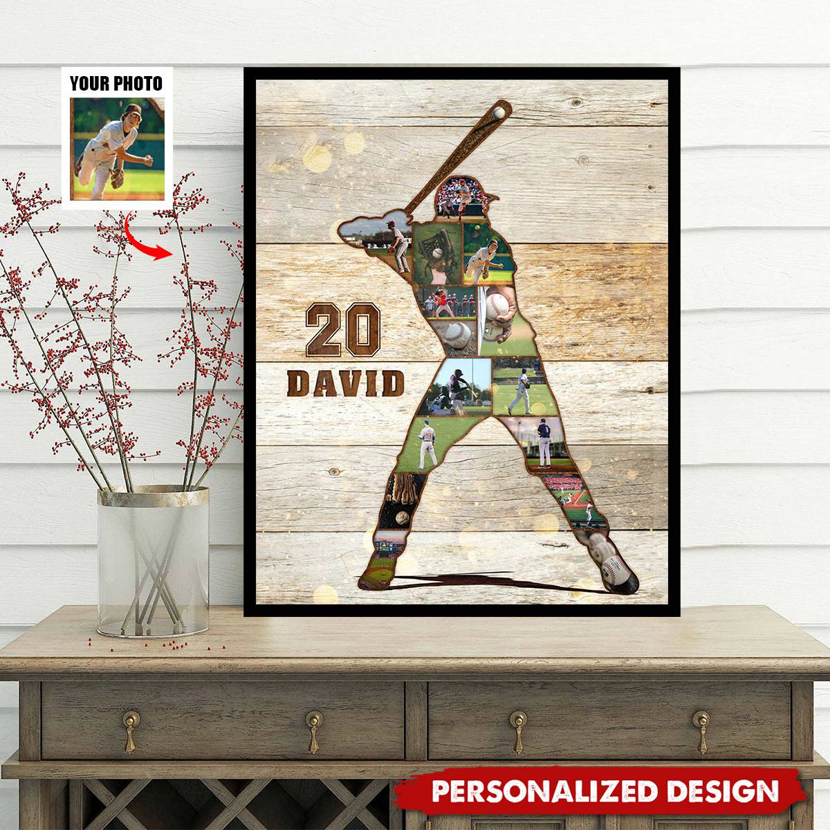 Baseball Photo-Personalized Poster-Gift For Baseball Lover