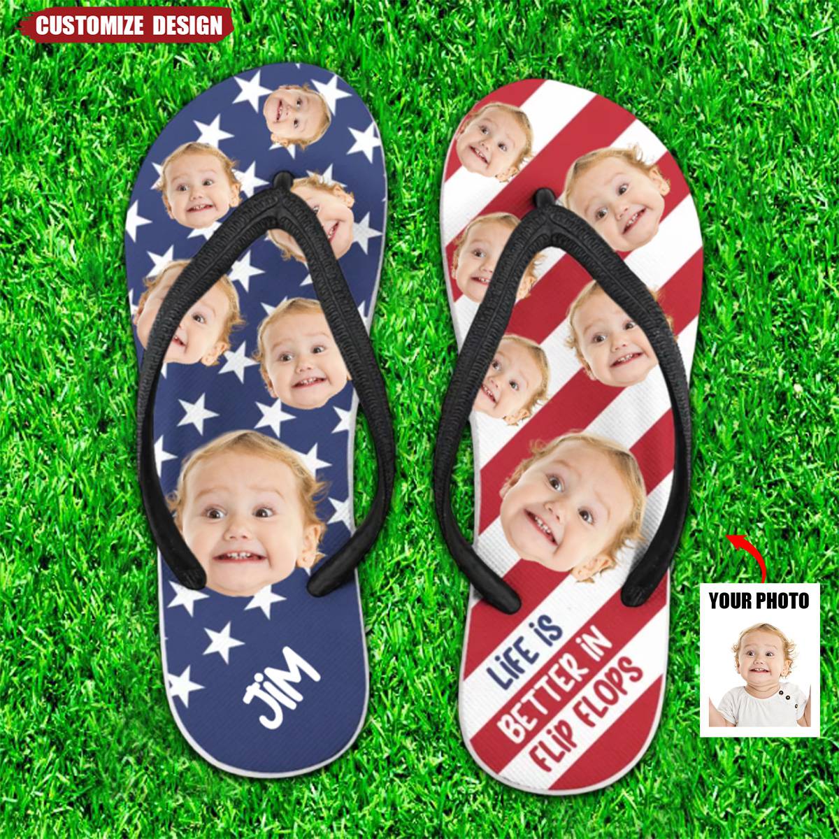 Life Is Better In Flip Flops - Personalized Photo Flip Flops