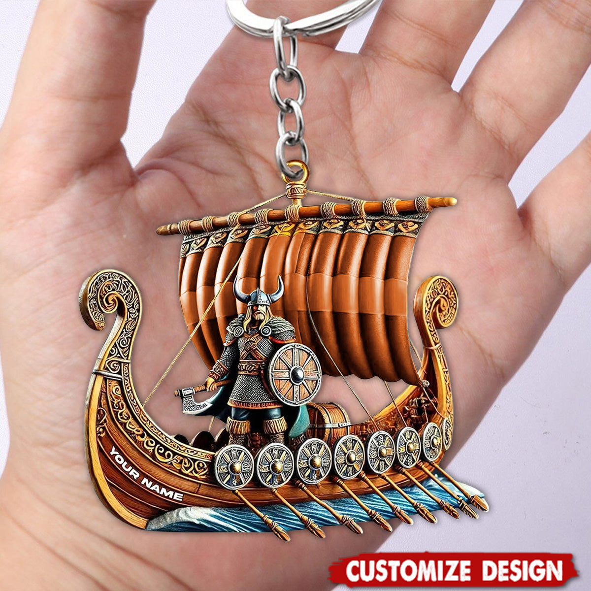 Personalized Viking Ship Keychain - Gift For History Enthusiasts