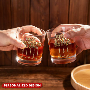Personalized Best Dad By Par Golf Whiskey Glass - Father’s Day Golf Gift for Papa Grandpa