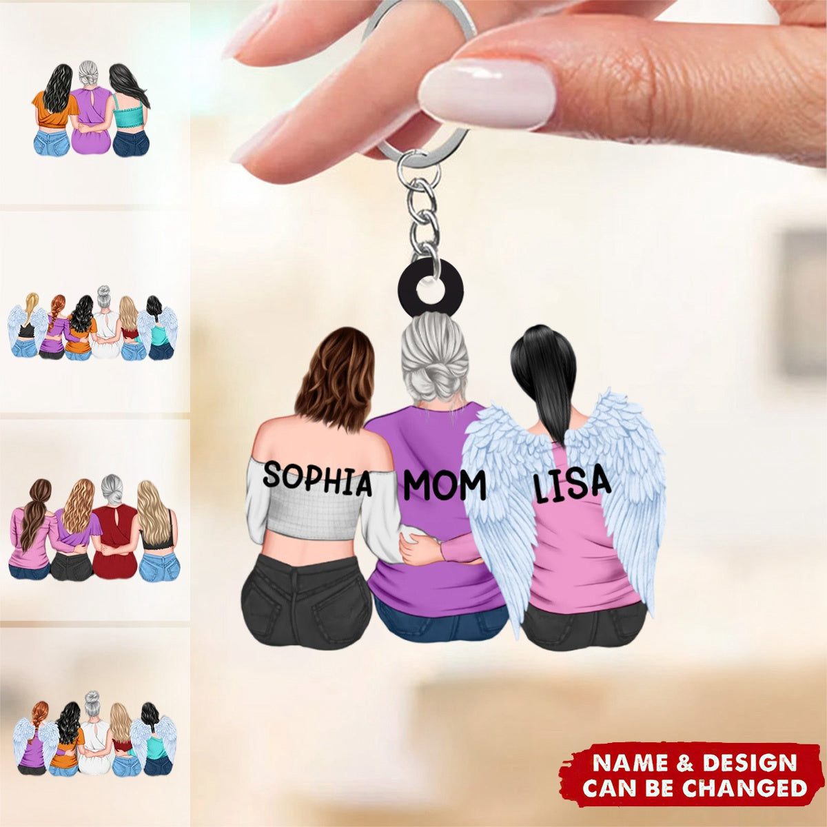 Personalized Mother & Daughter Keychain