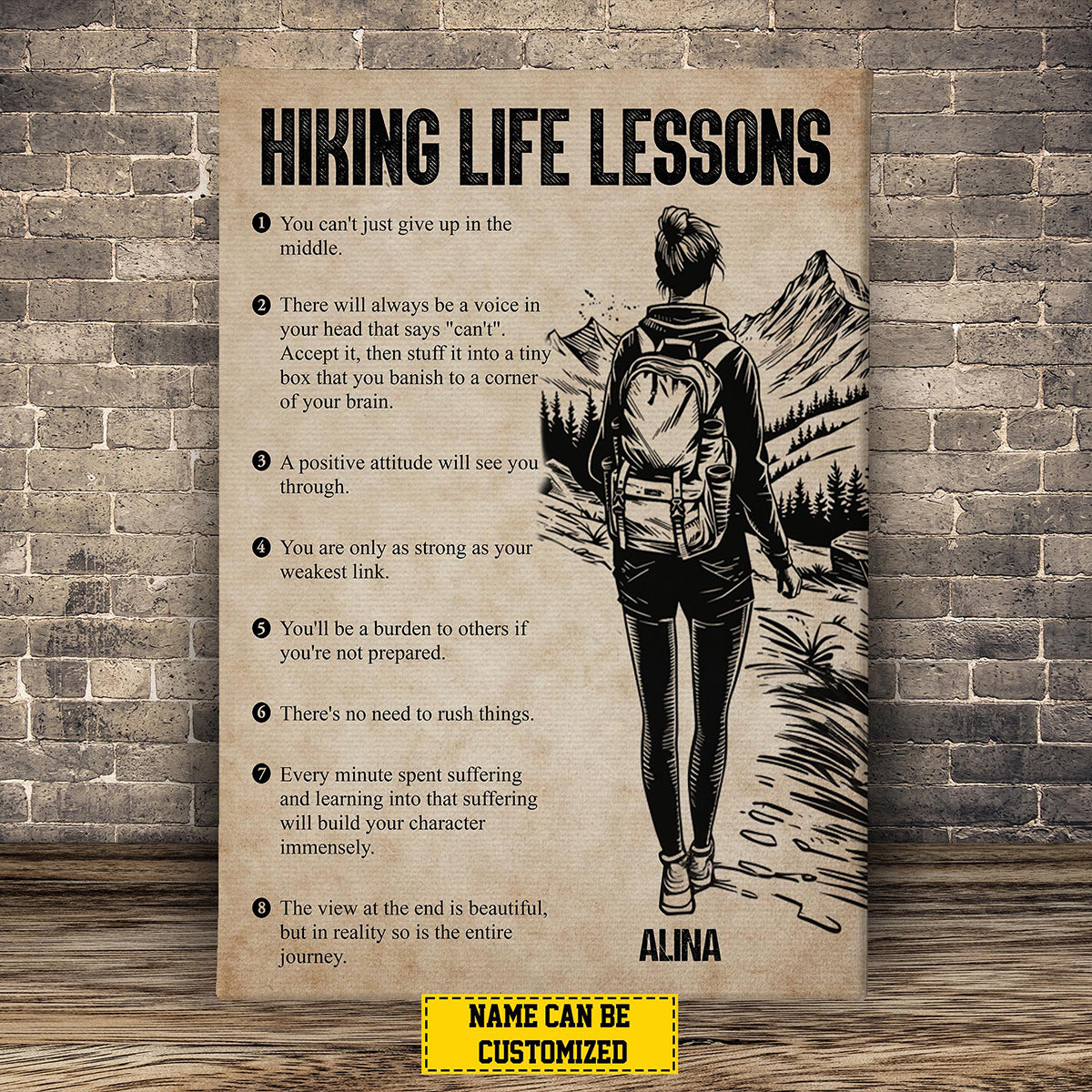 Personalized Hiking Life Lessons Poster, Poster Gift For Hiking Lovers