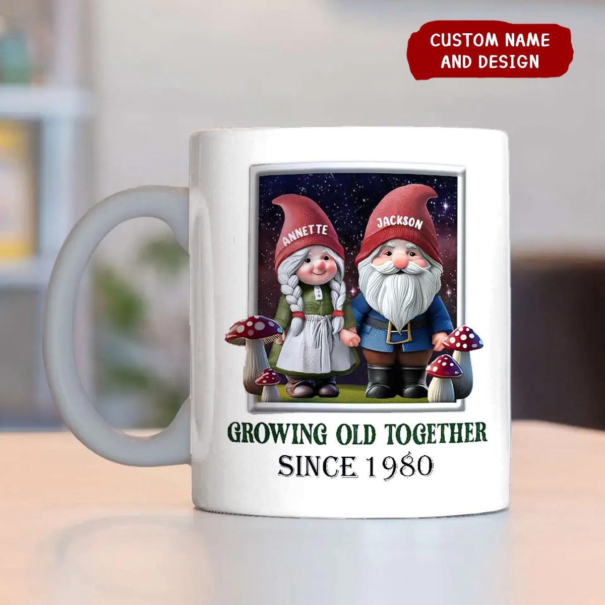 Couple Growing Old Together Since - Personalized White Mug