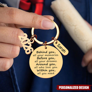 Personalized 2026 Graduation Keychain - Custom Name Inspirational Gift
