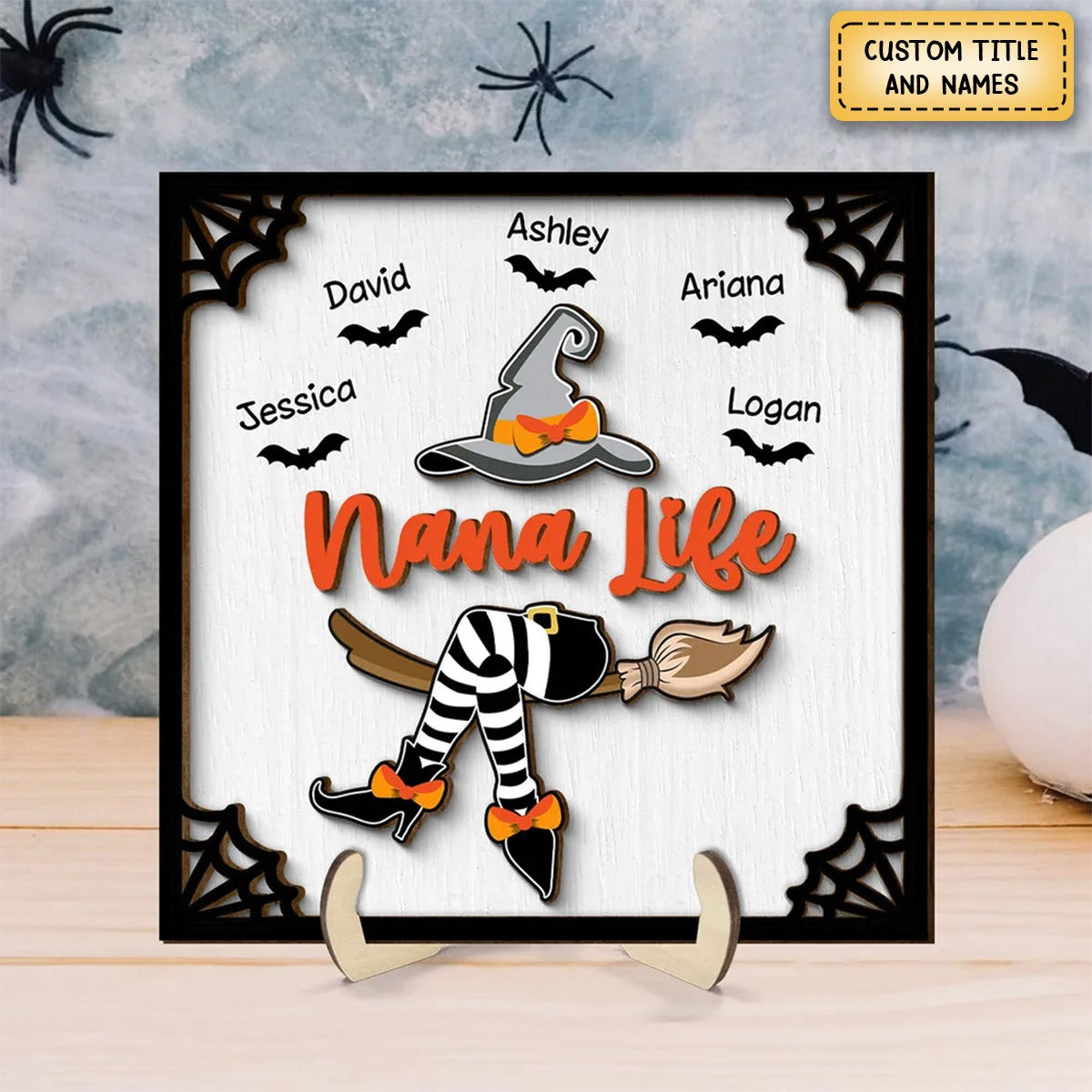 Grandma Witch Halloween Personalized 2-Layer Wooden Plaque, Gift For Grandma