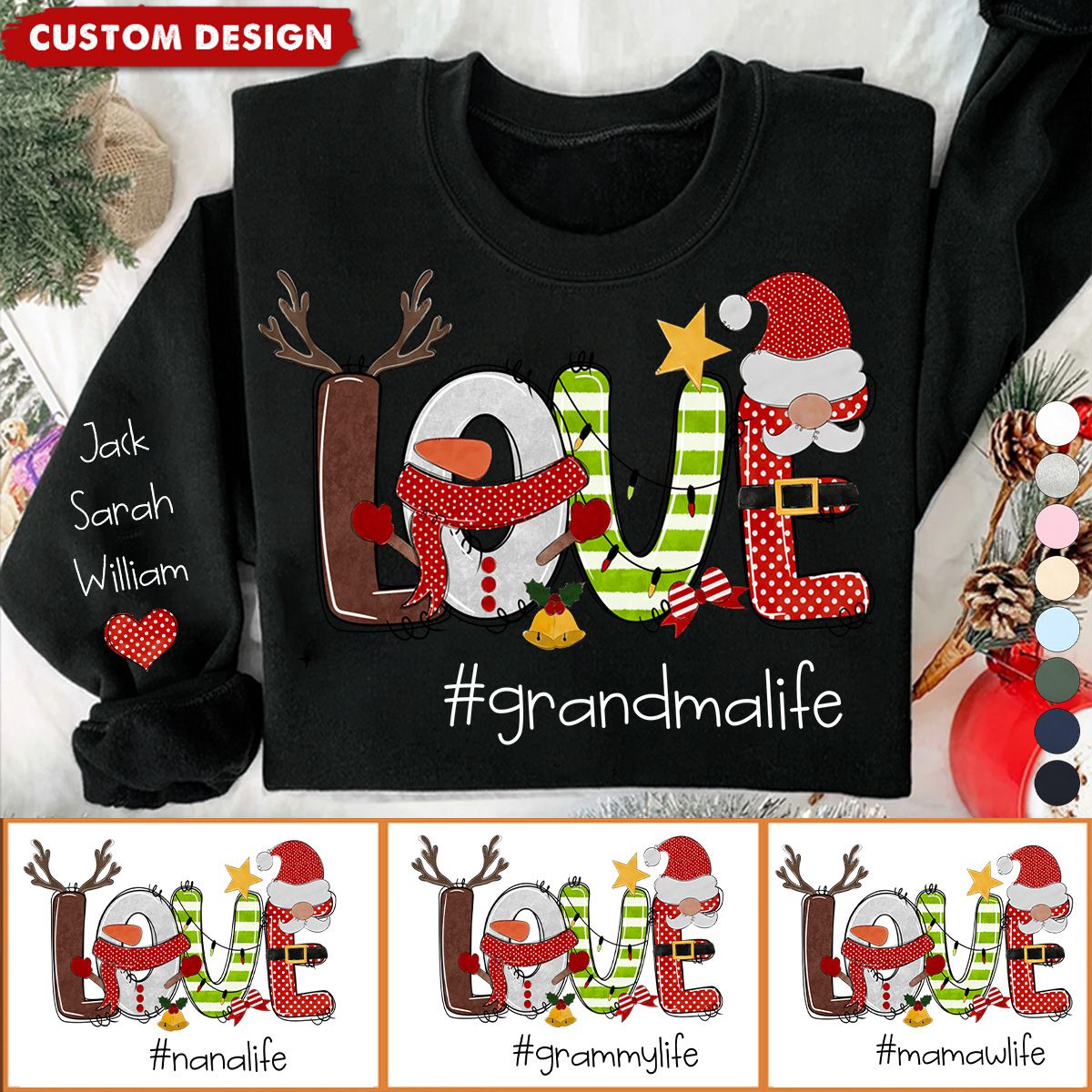 2024 New Release Christmas Snowman Love Grandma and Grandkids
