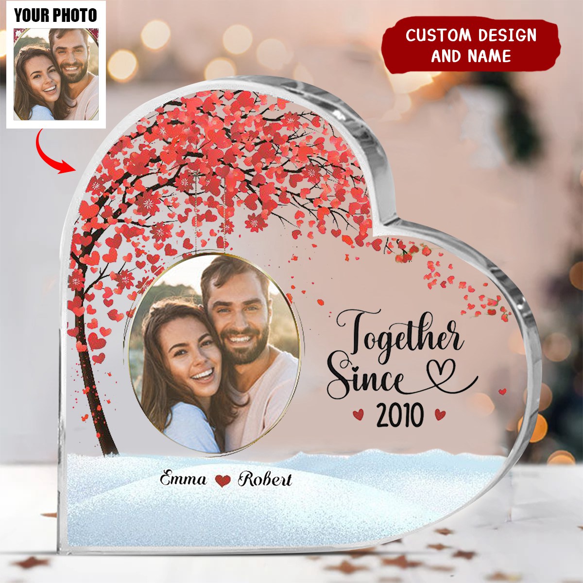 Personalized Custom Heart Shaped Acrylic Plaque,Gift For Husband,Wife