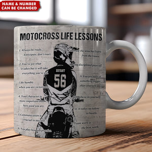 Personalized Motocross Life Lessons Mug