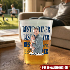 Personalized Father’s Day Party Cups, Custom Family Photo Reusable Drinking Cups for Dad