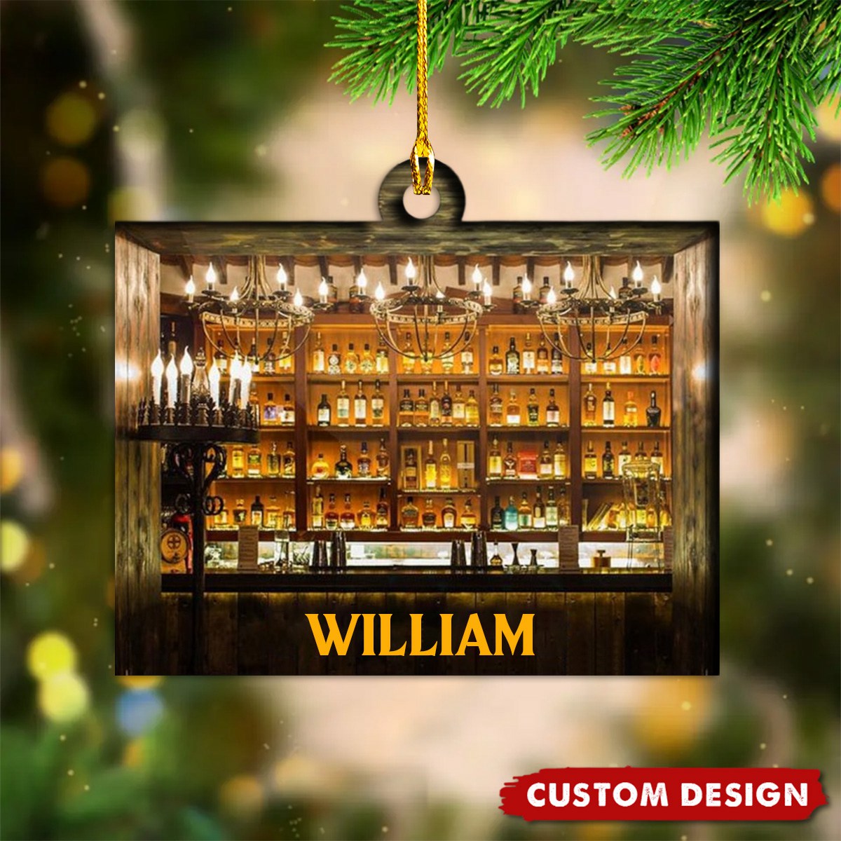 Personalized Bartender Ornament, Gift For Barman - 2024 New Release
