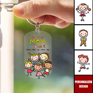 Personalized "This Mom Belongs To" Keychain - Gift for Family
