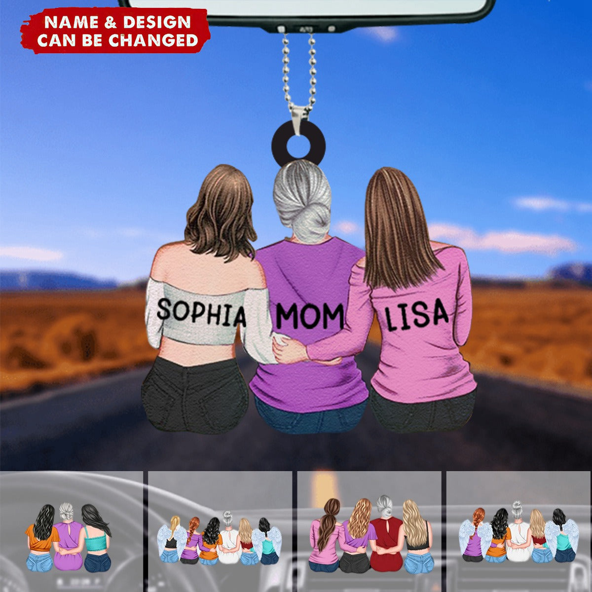 Personalized Mother & Daughter Car Ornament